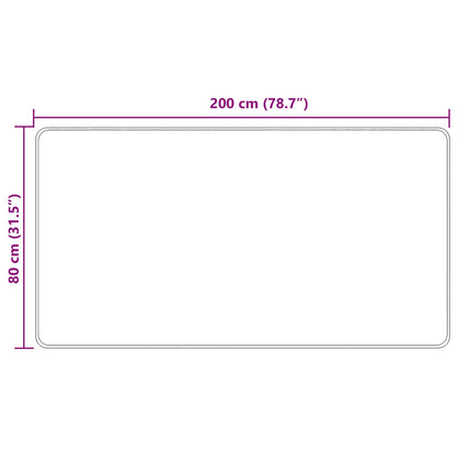 Rug Runner MARSA Cream 80 x 200 cm Polyester and PVC