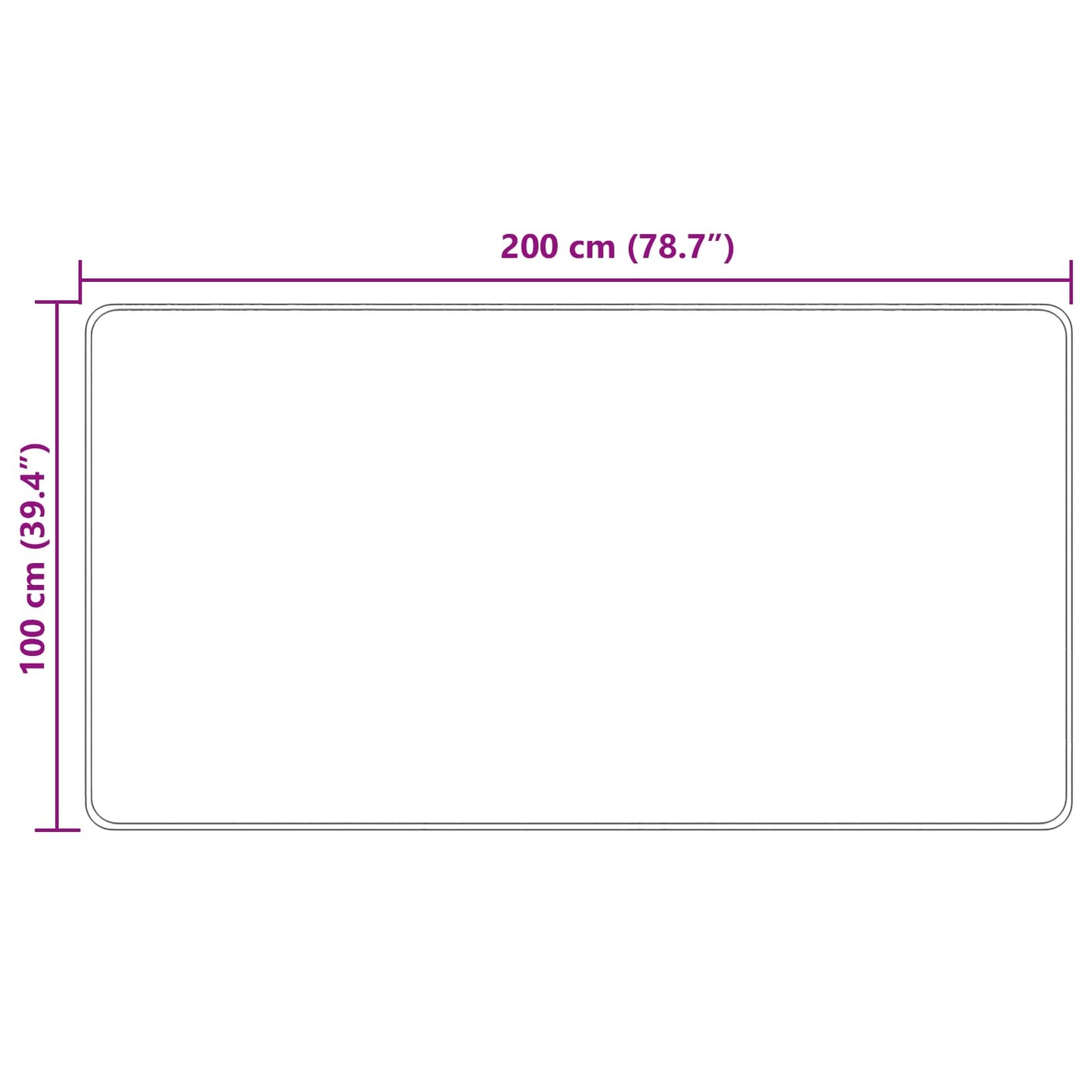 Rug Runner MARSA Cream 100 x 200 cm Polyester and PVC
