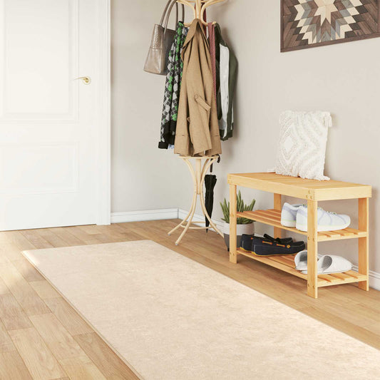 Rug Runner MARSA Cream 100 x 300 cm Polyester and PVC