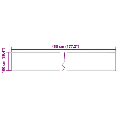Rug Runner MARSA Cream 100 x 450 cm Polyester and PVC