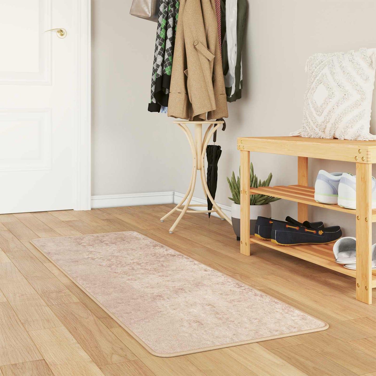 Rug Runner MARSA Beige 50 x 200 cm Polyester and PVC