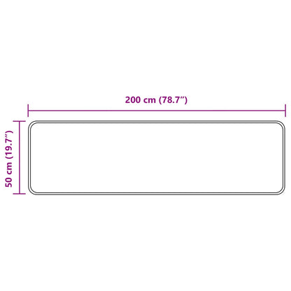Rug Runner MARSA Beige 50 x 200 cm Polyester and PVC