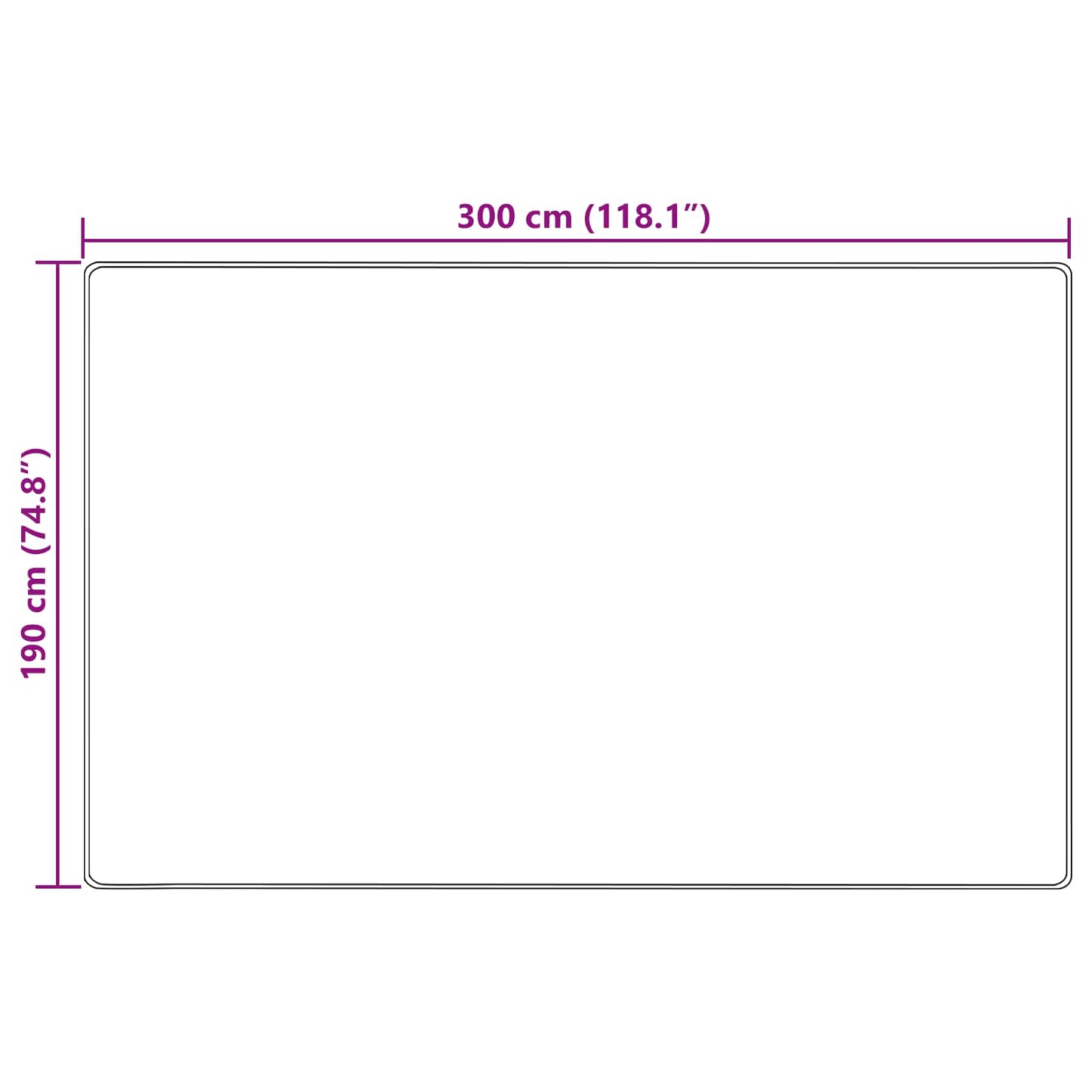 Rug Runner MARSA Beige 190 x 300 cm Polyester and PVC