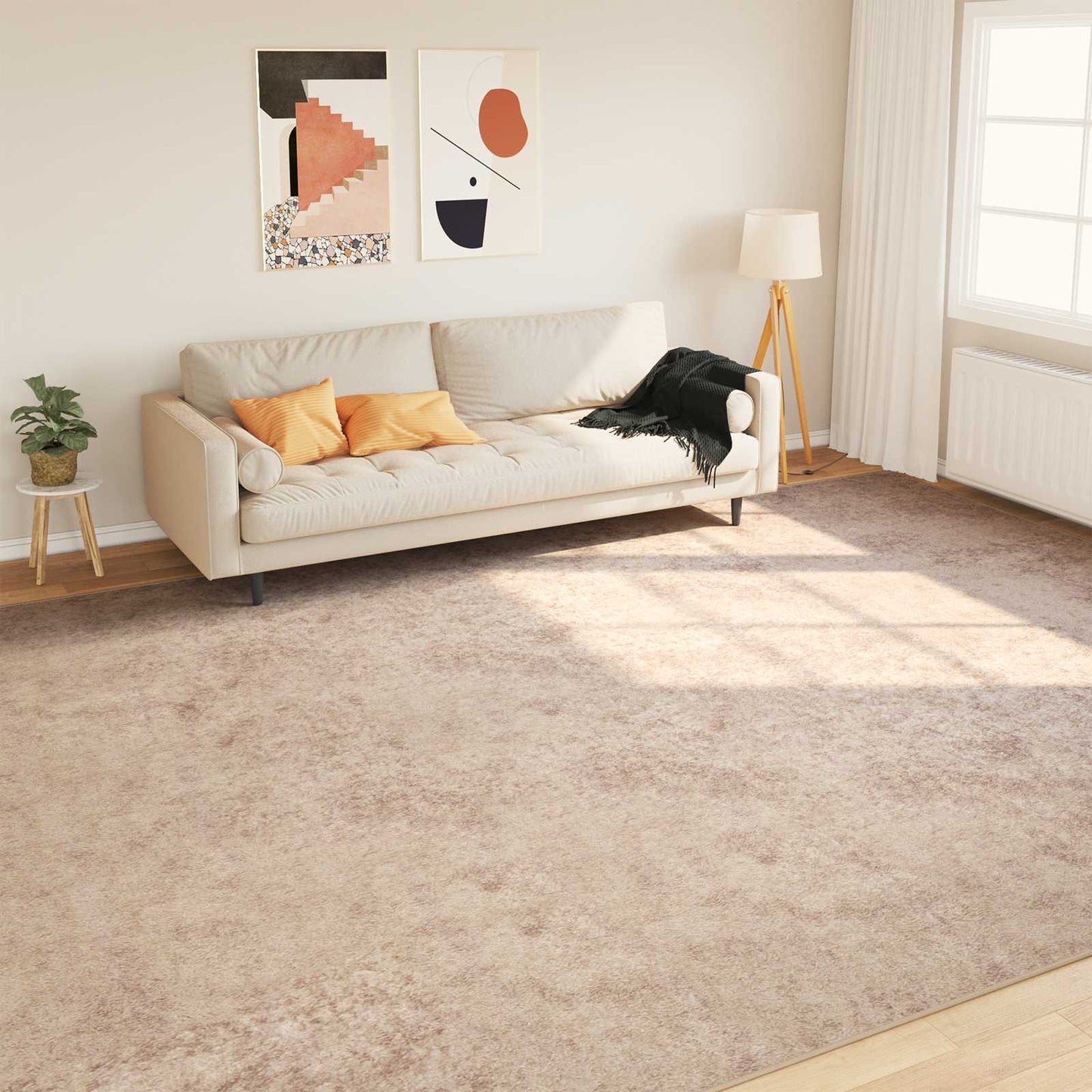 Rug Runner MARSA Beige 300 x 400 cm Polyester and PVC