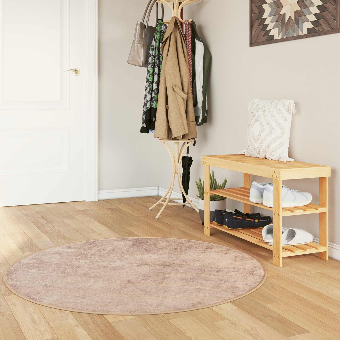 Rug Runner MARSA Sand 120 x 120 cm Polyester and PVC