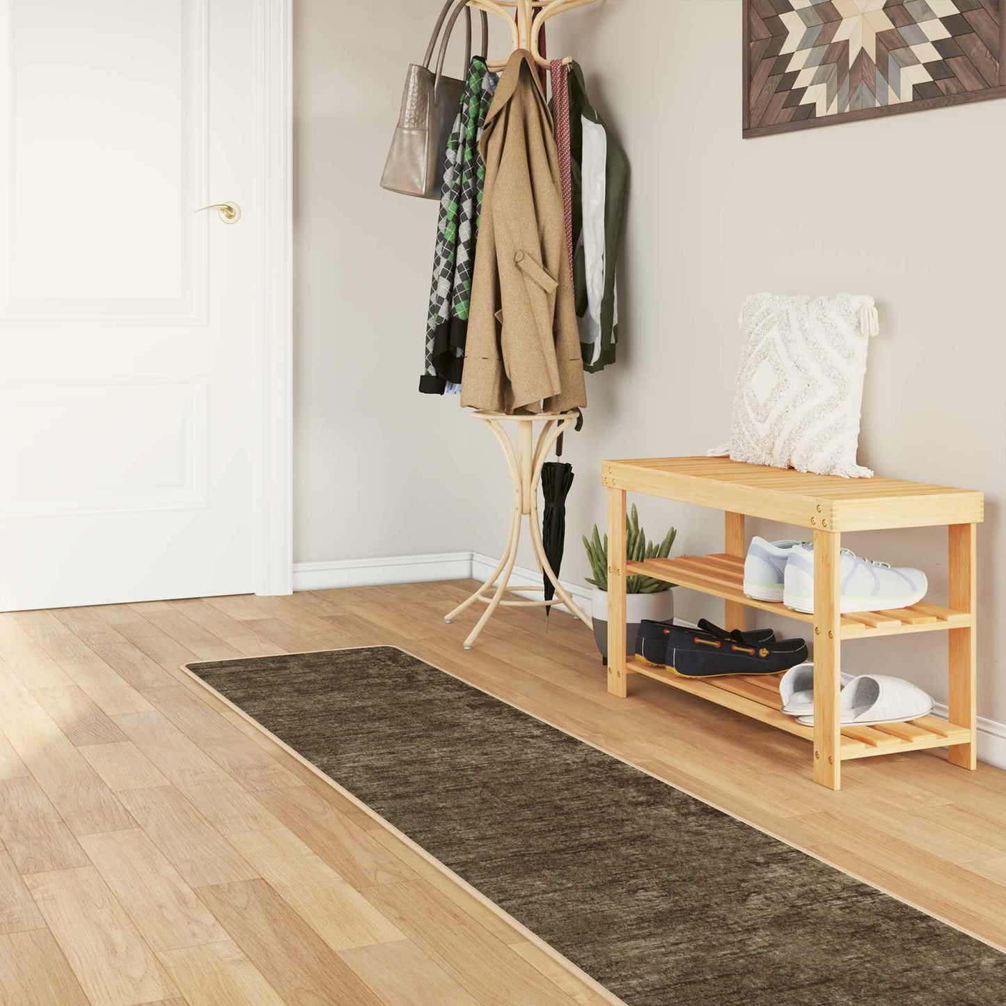 Rug Runner MARSA Forest Green 50 x 350 cm Polyester and PVC