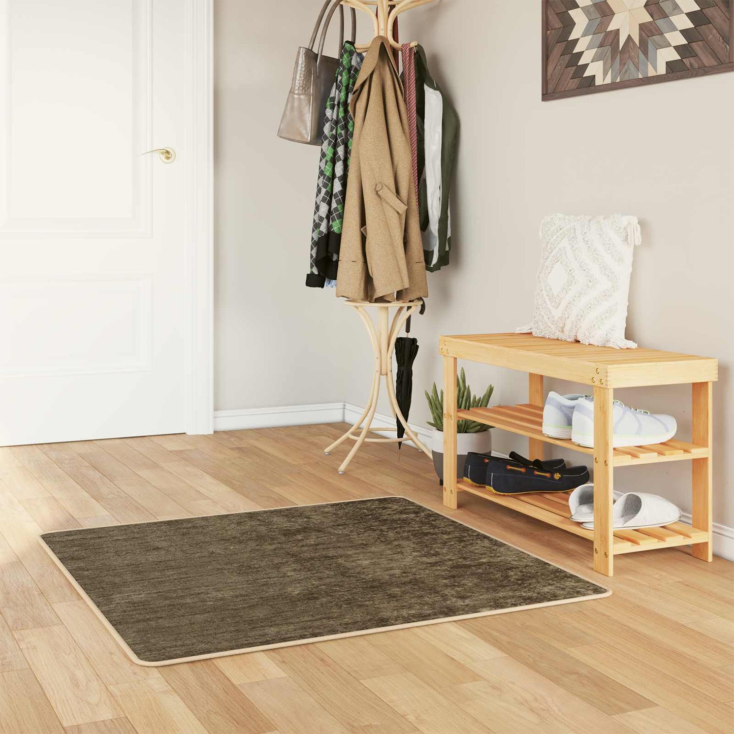 Rug Runner MARSA Forest Green 100 x 100 cm Polyester and PVC