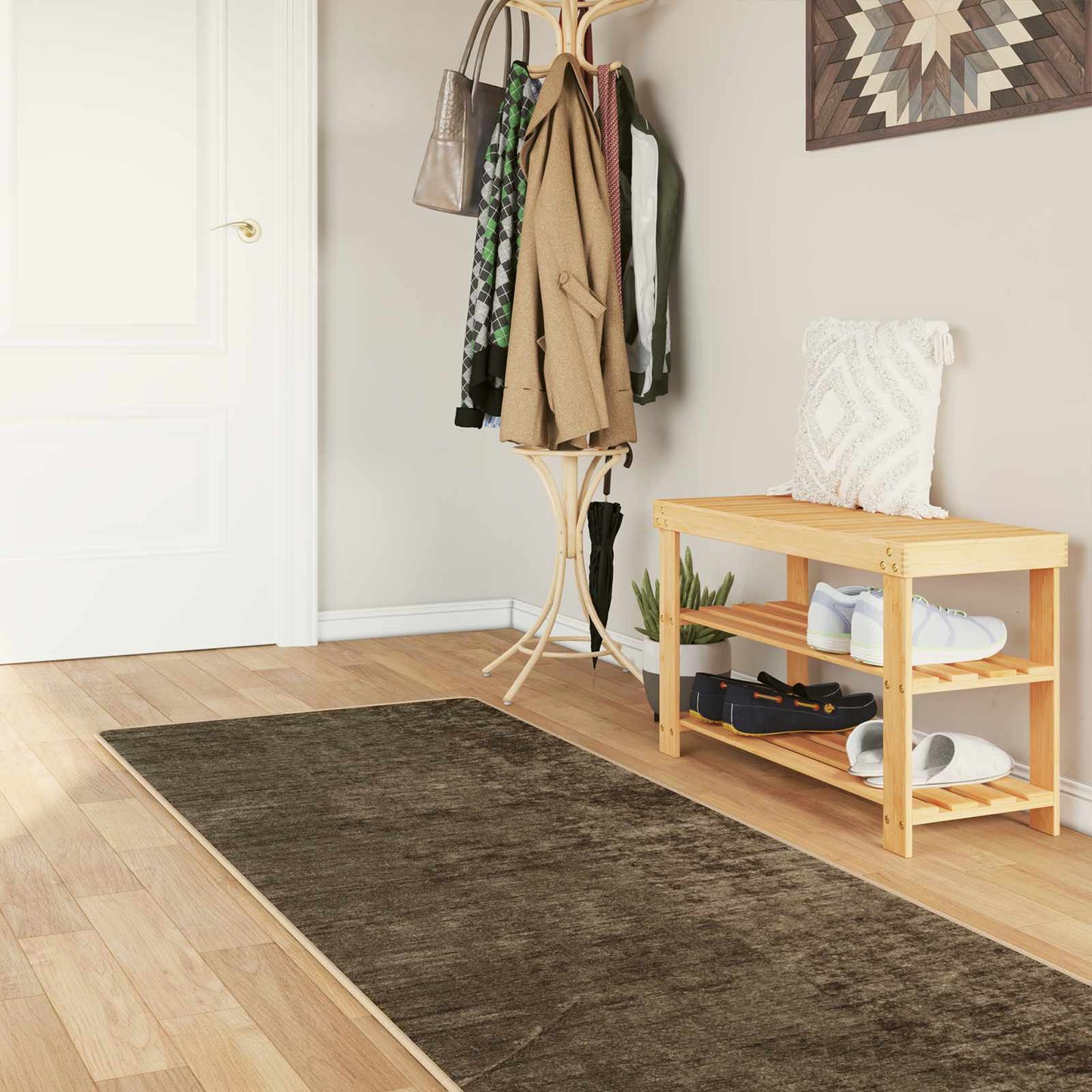Rug Runner MARSA Forest Green 100 x 450 cm Polyester and PVC