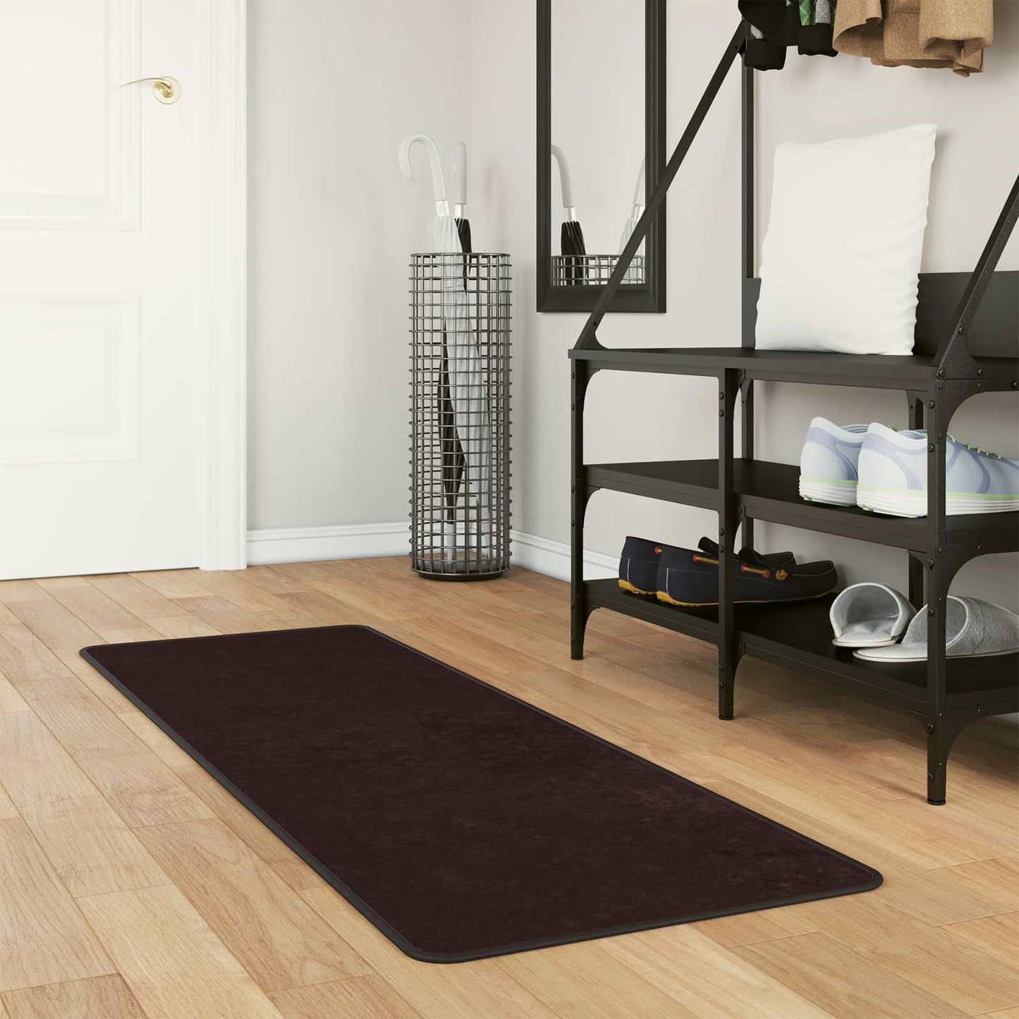 Rug Runner MARSA Anthracite 50 x 200 cm Polyester and PVC