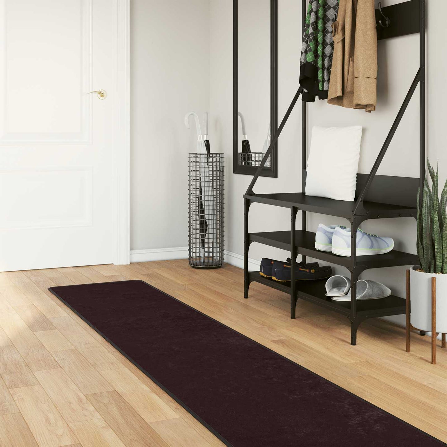 Rug Runner MARSA Anthracite 50 x 250 cm Polyester and PVC