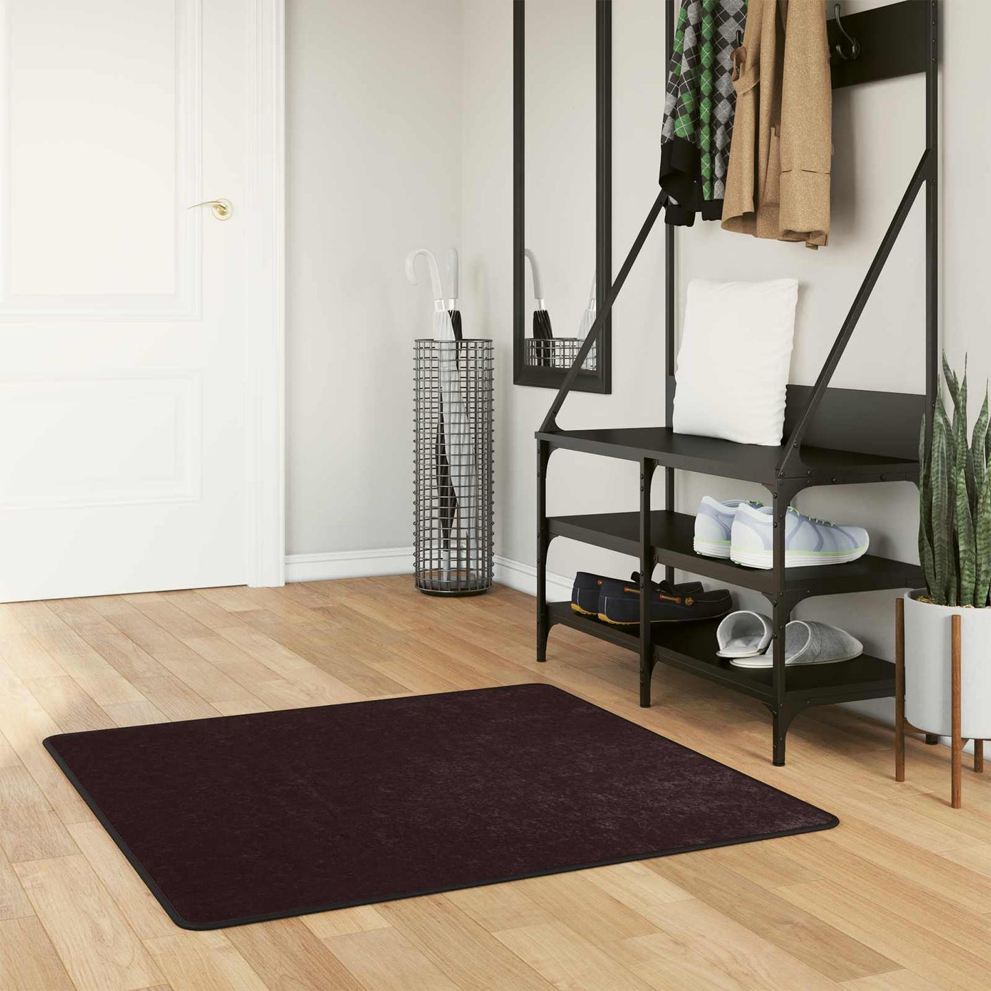 Rug Runner MARSA Anthracite 100 x 100 cm Polyester and PVC
