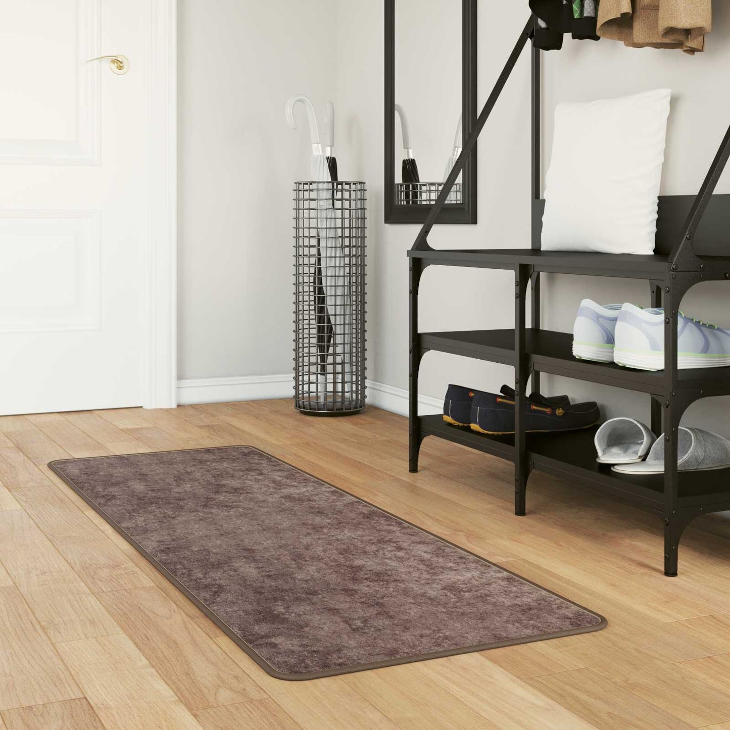 Rug Runner MARSA Grey 50 x 200 cm Polyester and PVC
