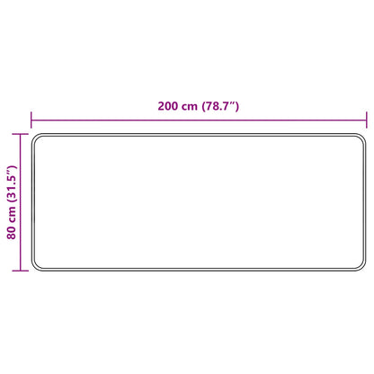 Rug Runner MARSA Grey 80 x 200 cm Polyester and PVC