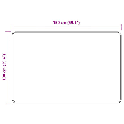 Rug Runner MARSA Grey 100 x 150 cm Polyester and PVC