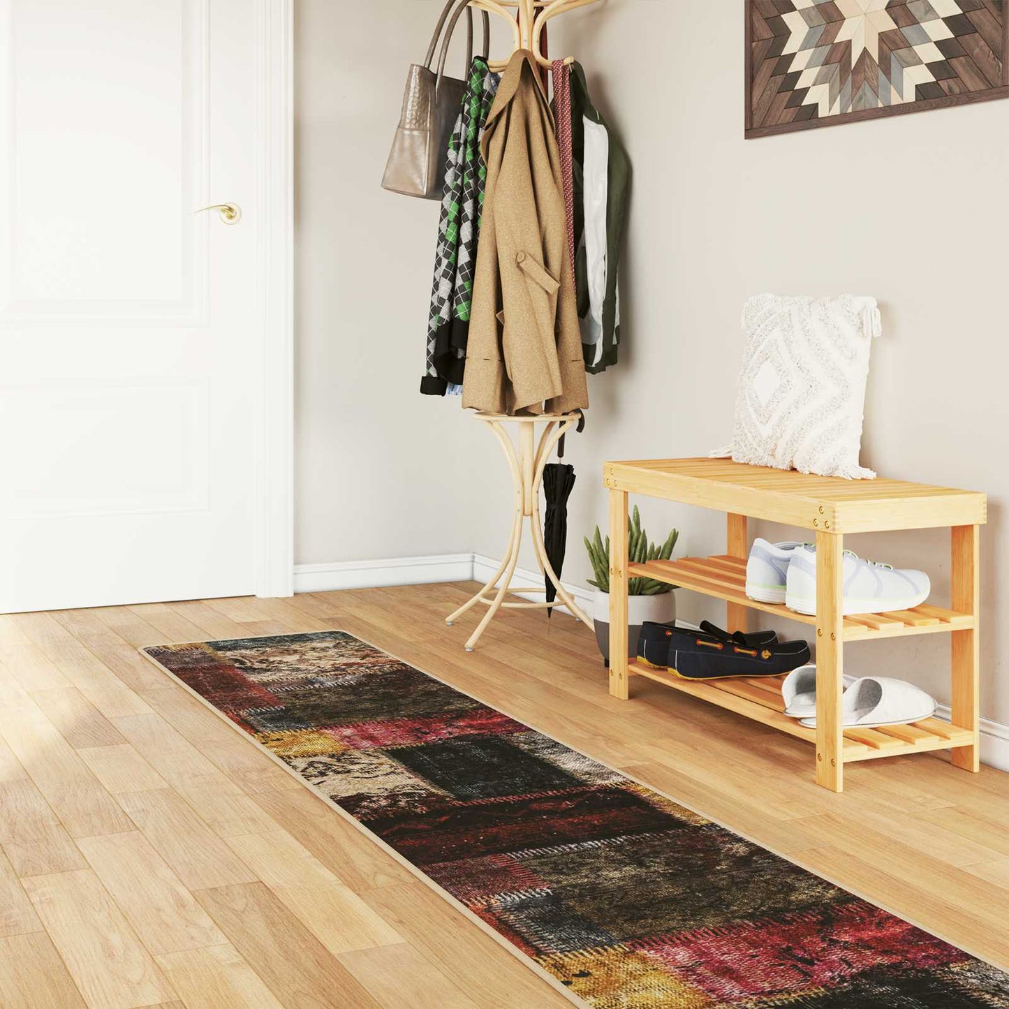 Rug Runner MARSA Multicolour 50 x 450 cm Polyester and PVC