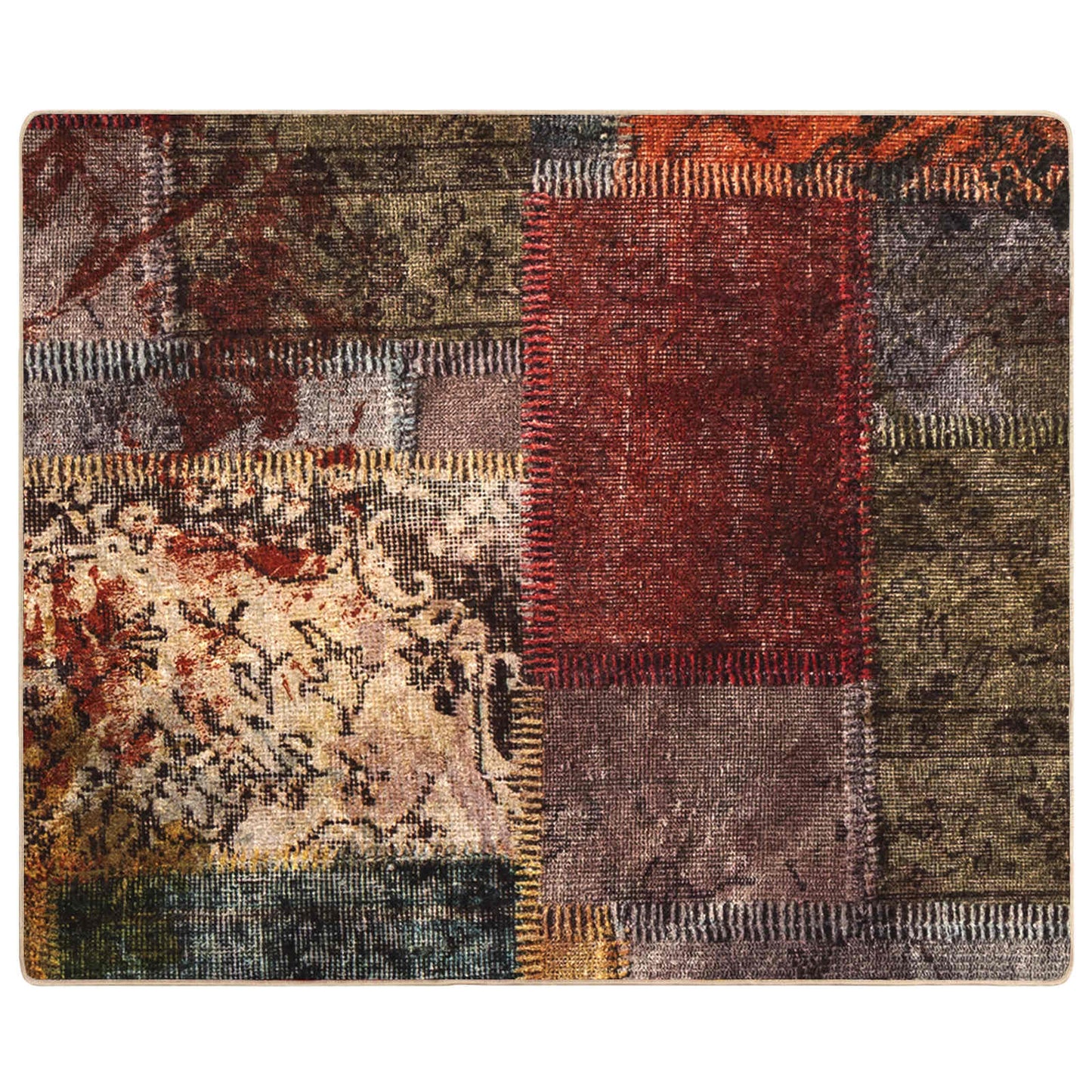 Rug Runner MARSA Multicolour 80 x 100 cm Polyester and PVC