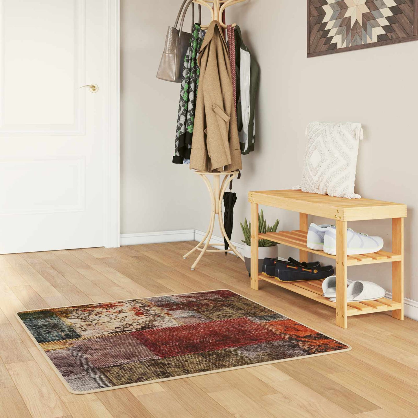 Rug Runner MARSA Multicolour 100 x 100 cm Polyester and PVC