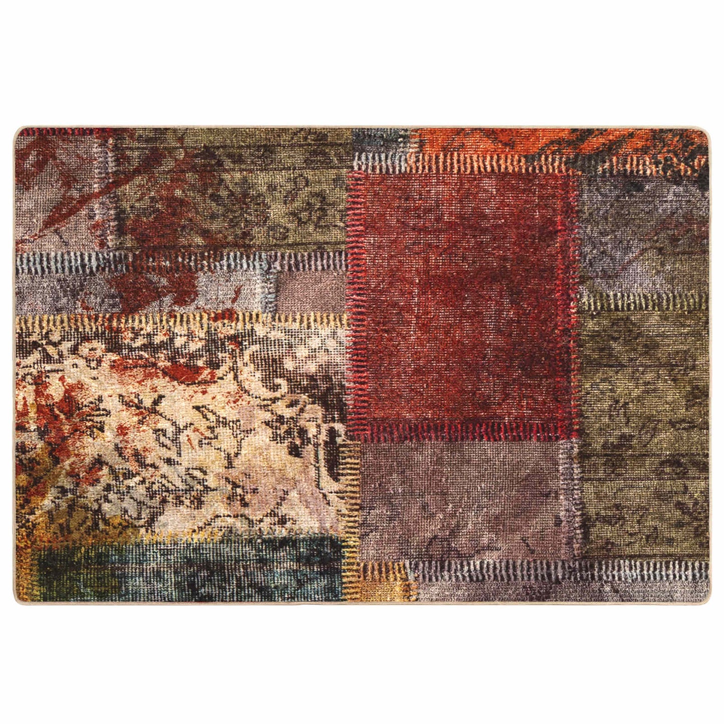 Rug Runner MARSA Multicolour 100 x 150 cm Polyester and PVC