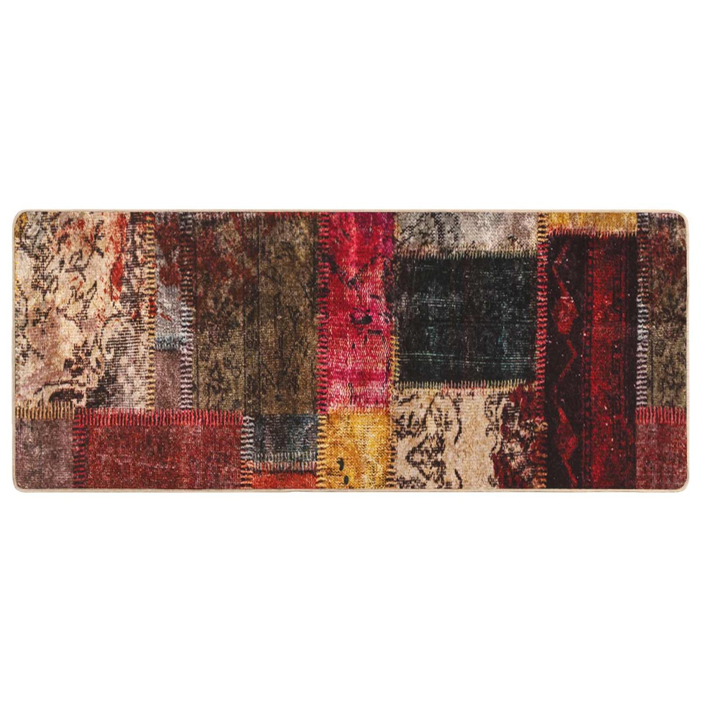 Rug Runner MARSA Multicolour 100 x 200 cm Polyester and PVC