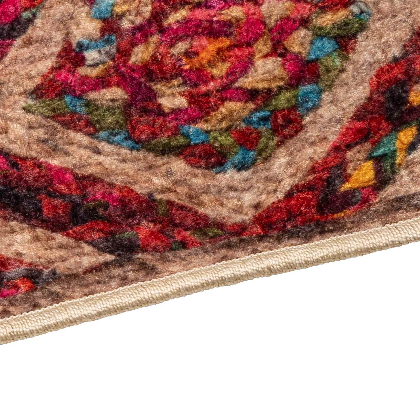 Rug Runner MARSA Multicolour 80 x 100 cm Polyester and PVC