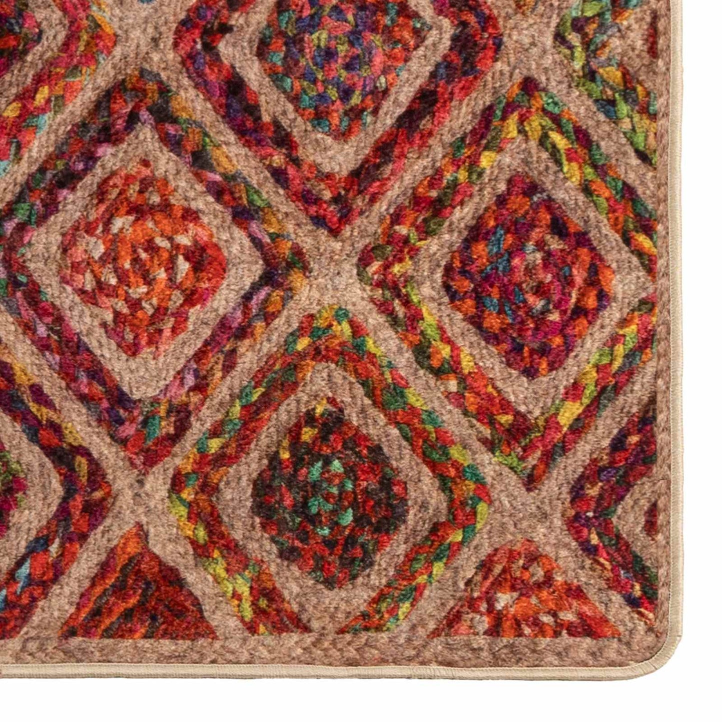 Rug Runner MARSA Multicolour 80 x 100 cm Polyester and PVC