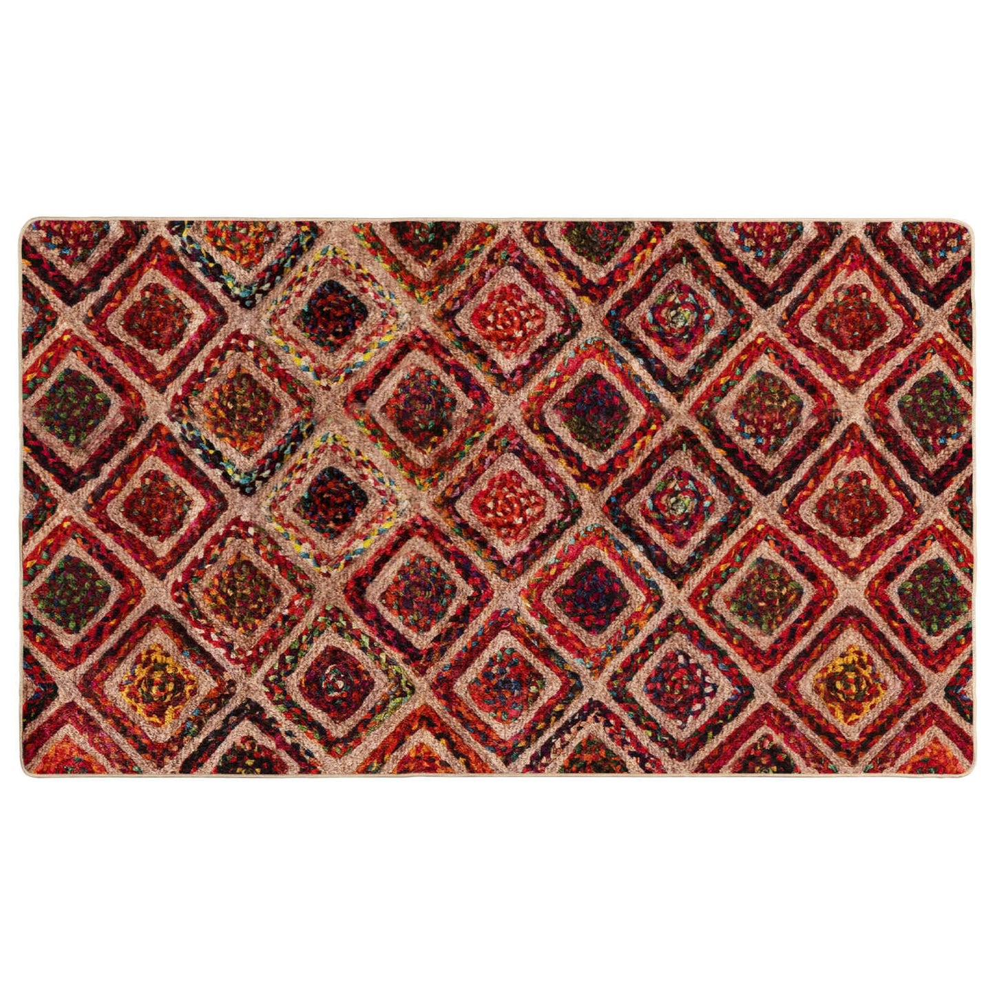 Rug Runner MARSA Multicolour 80 x 100 cm Polyester and PVC