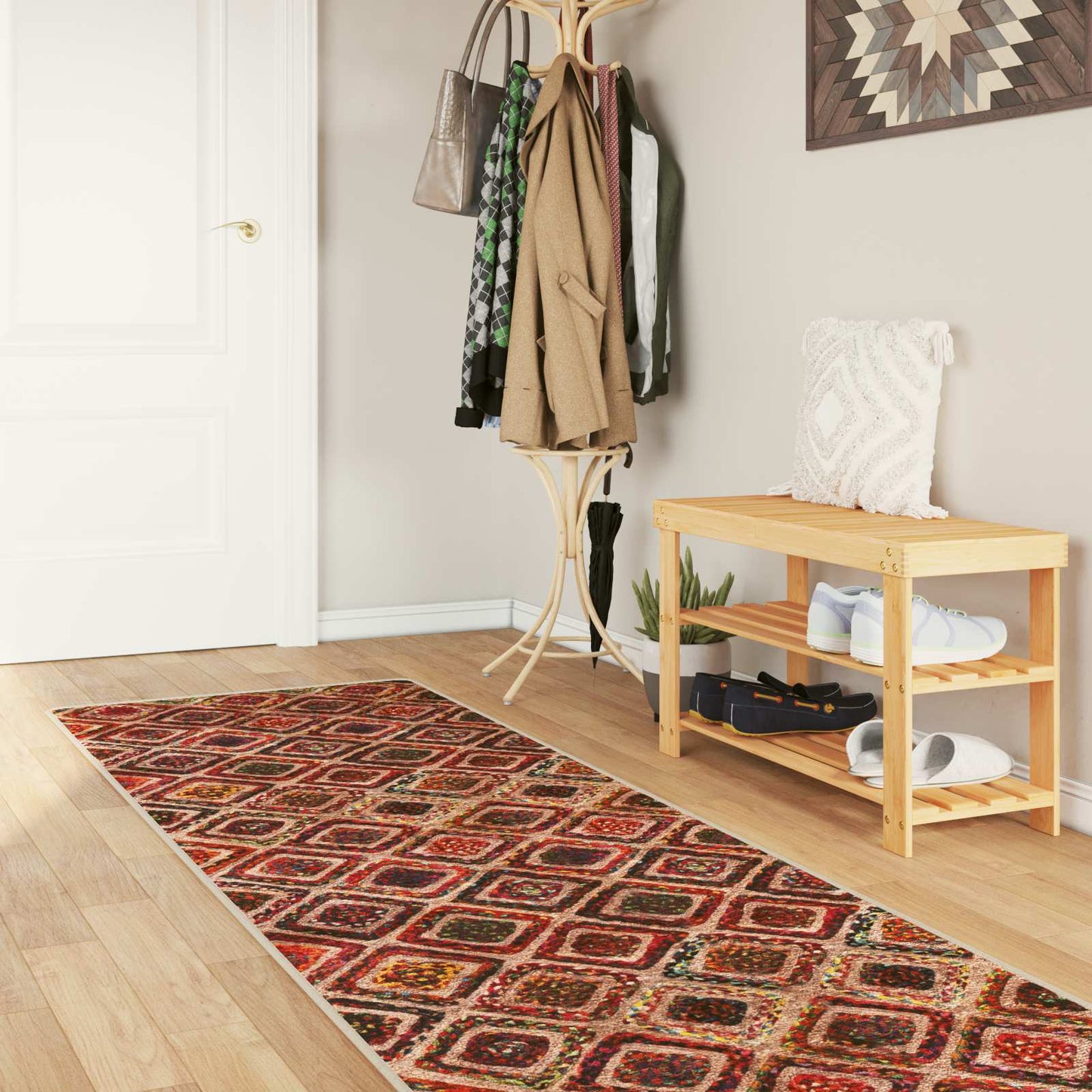 Rug Runner MARSA Multicolour 80 x 400 cm Polyester and PVC