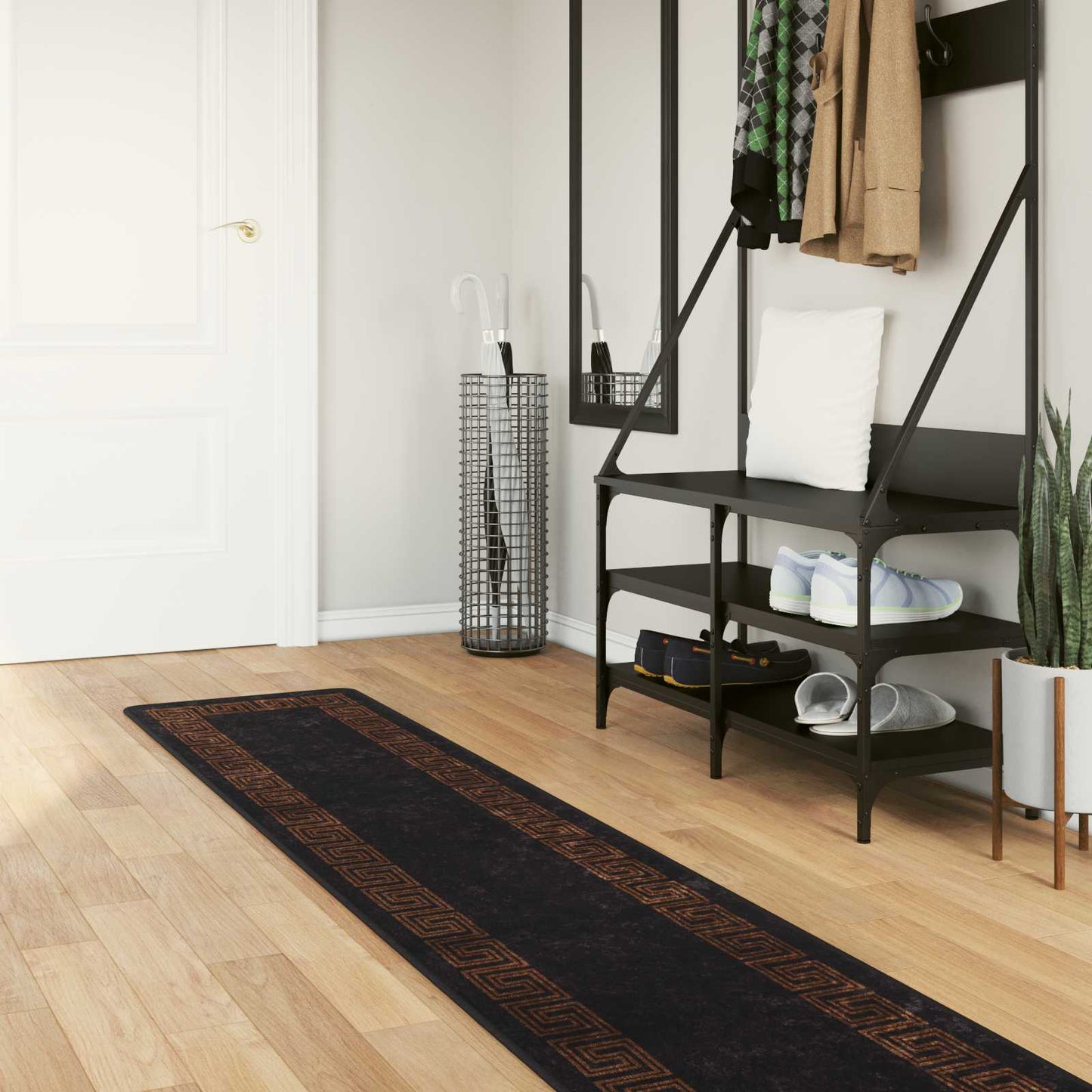 Rug Runner MARSA Black 50 x 400 cm Polyester and PVC
