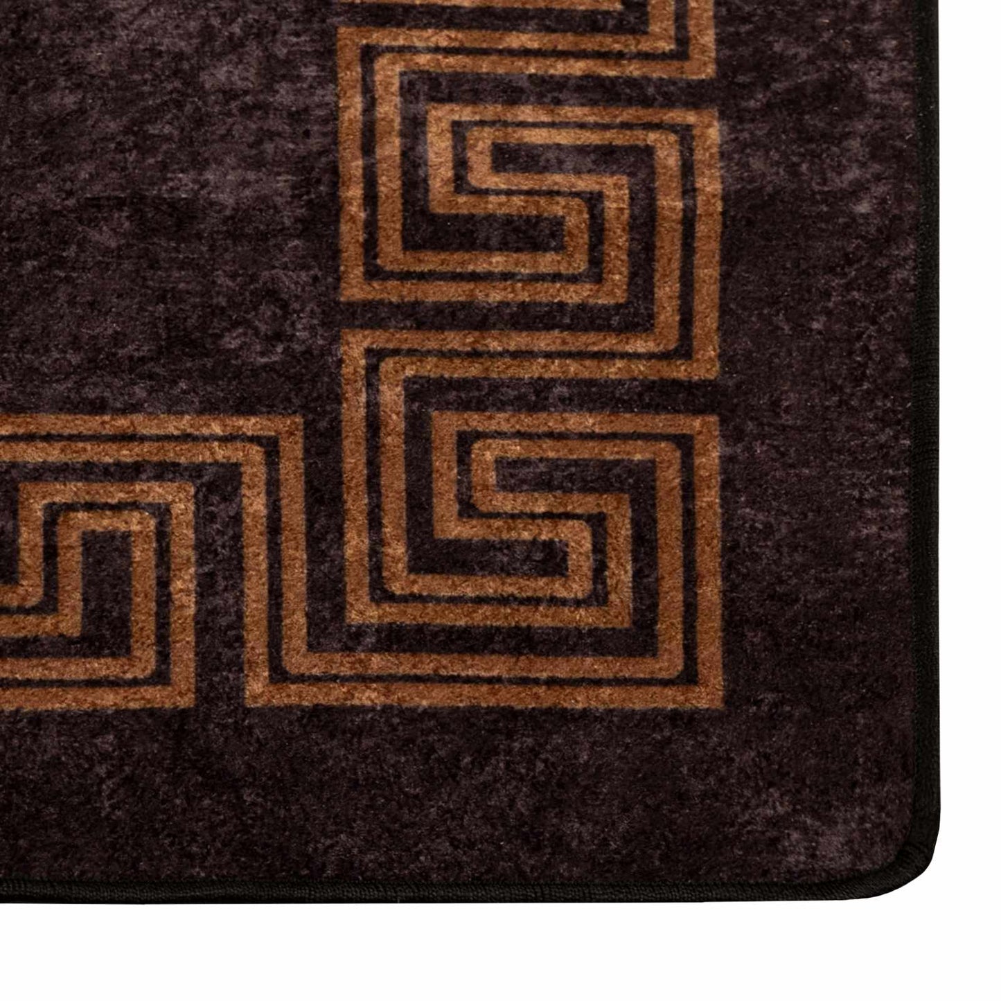 Rug Runner MARSA Black 80 x 250 cm Polyester and PVC