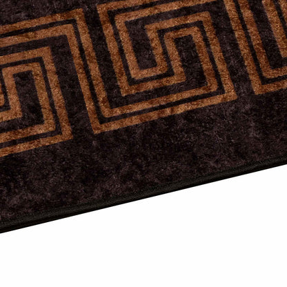 Rug Runner MARSA Black 100 x 400 cm Polyester and PVC