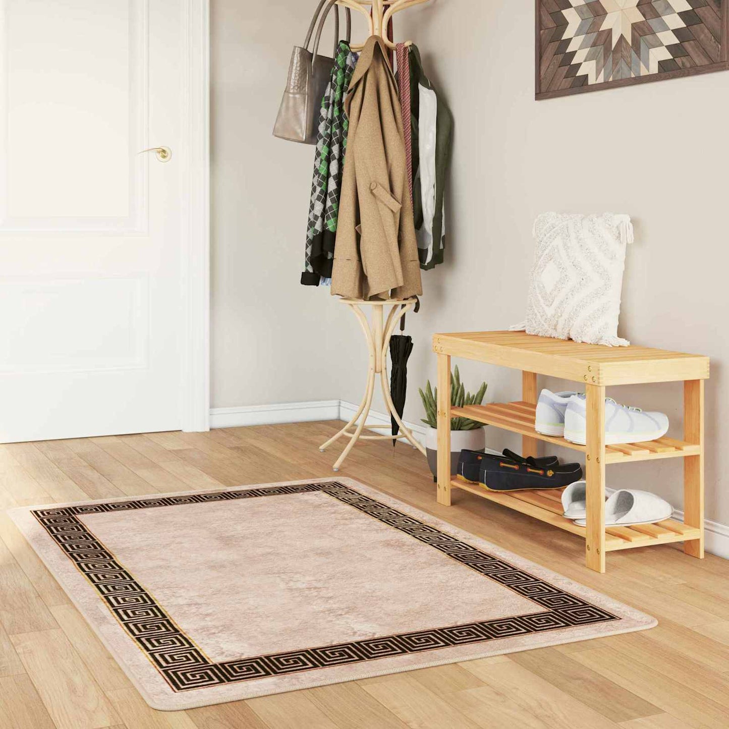 Rug Runner MARSA Black 80 x 200 cm Polyester and PVC