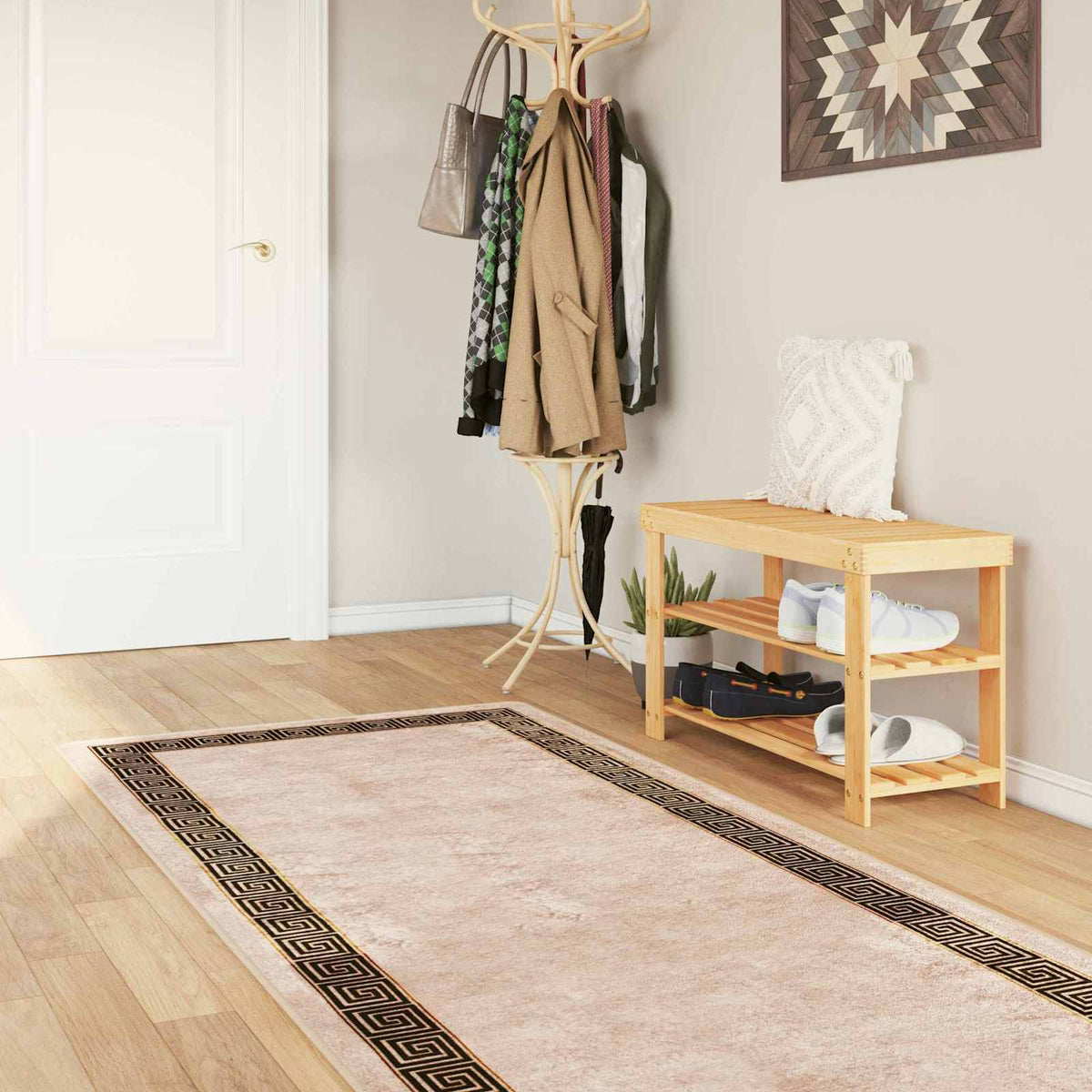 Rug Runner MARSA Black 80 x 350 cm Polyester and PVC