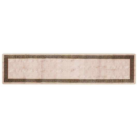 Rug Runner MARSA Beige and Black 80 x 350 cm Polyester and PVC