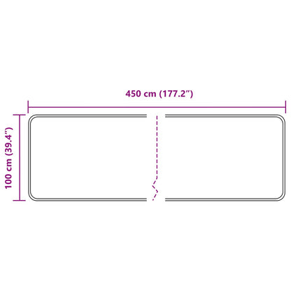 Rug Runner MARSA Black 100 x 450 cm Polyester and PVC