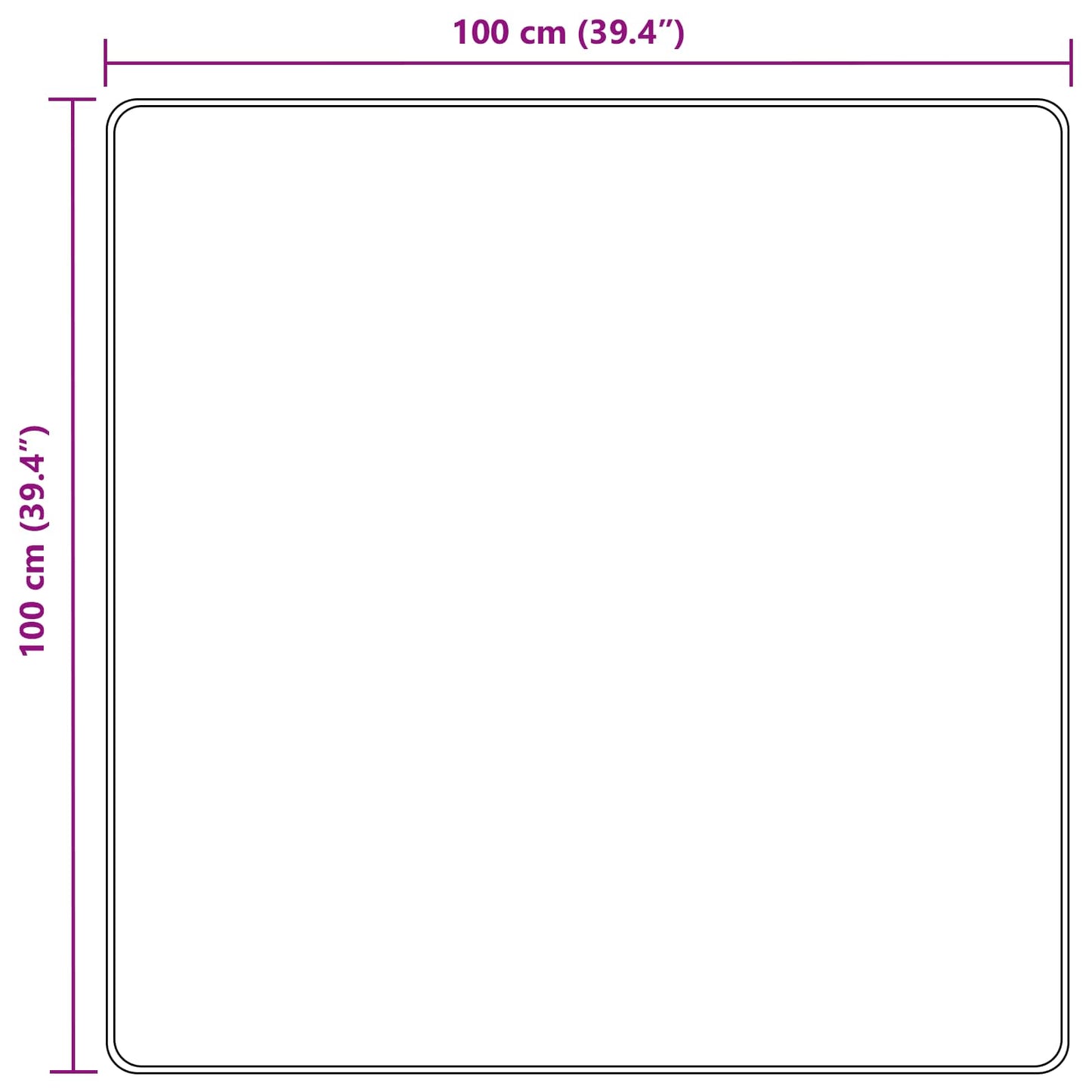 Rug Runner MARSA Grey 100 x 100 cm Polyester and PVC