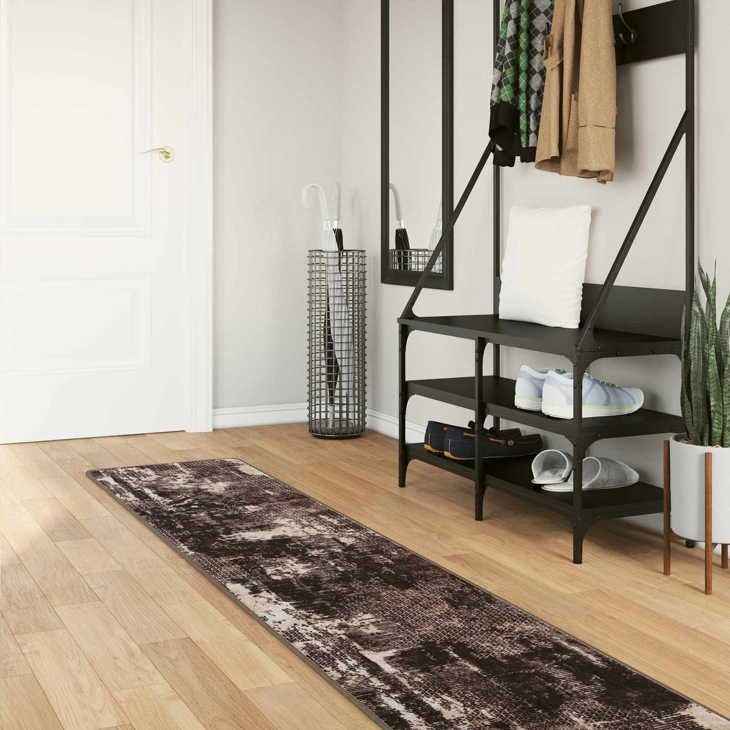 Rug Runner MARSA Black 50 x 350 cm Polyester and PVC