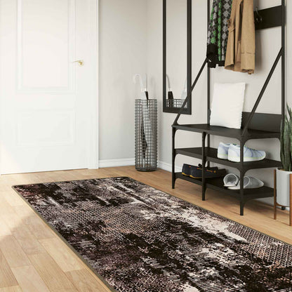 Rug Runner MARSA Black 100 x 350 cm Polyester and PVC