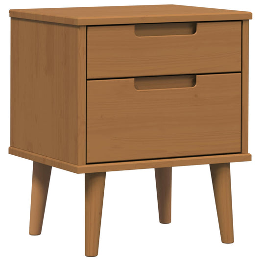 Bedside Cabinet MOLDE Caramel 40 x 35 x 48 cm Solid Pine Wood