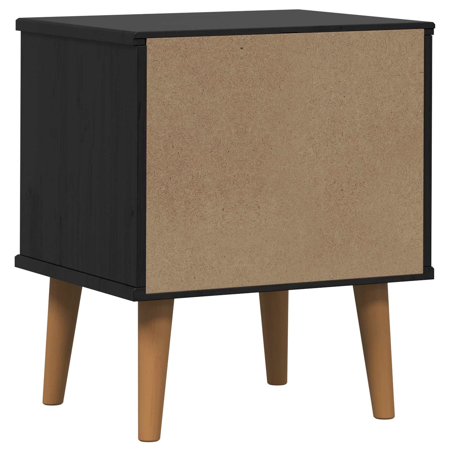 Bedside Cabinet Black 40 x 35 x 48 cm Solid Pine Wood