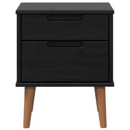 Bedside Cabinet MOLDE Black 40 x 35 x 48 cm Solid Pine Wood