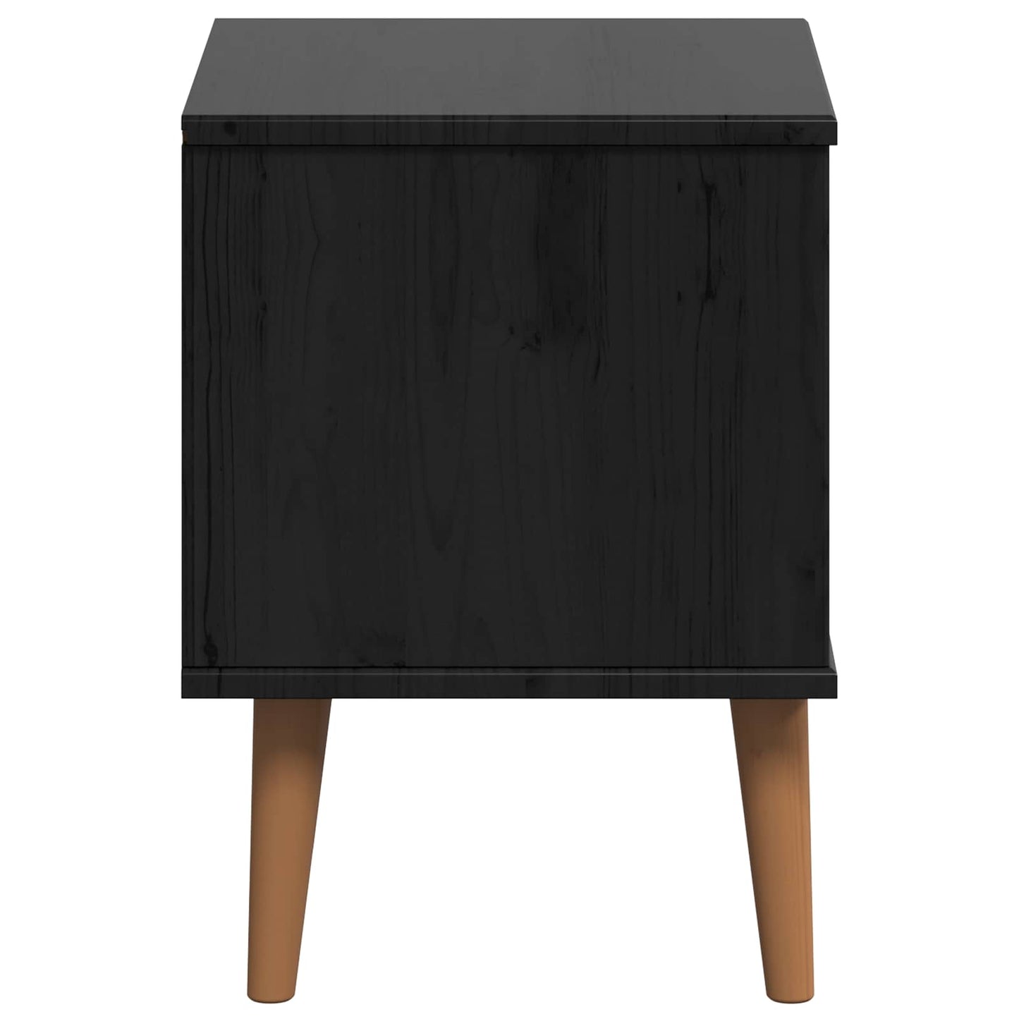 Bedside Cabinet Black 40 x 35 x 48 cm Solid Pine Wood