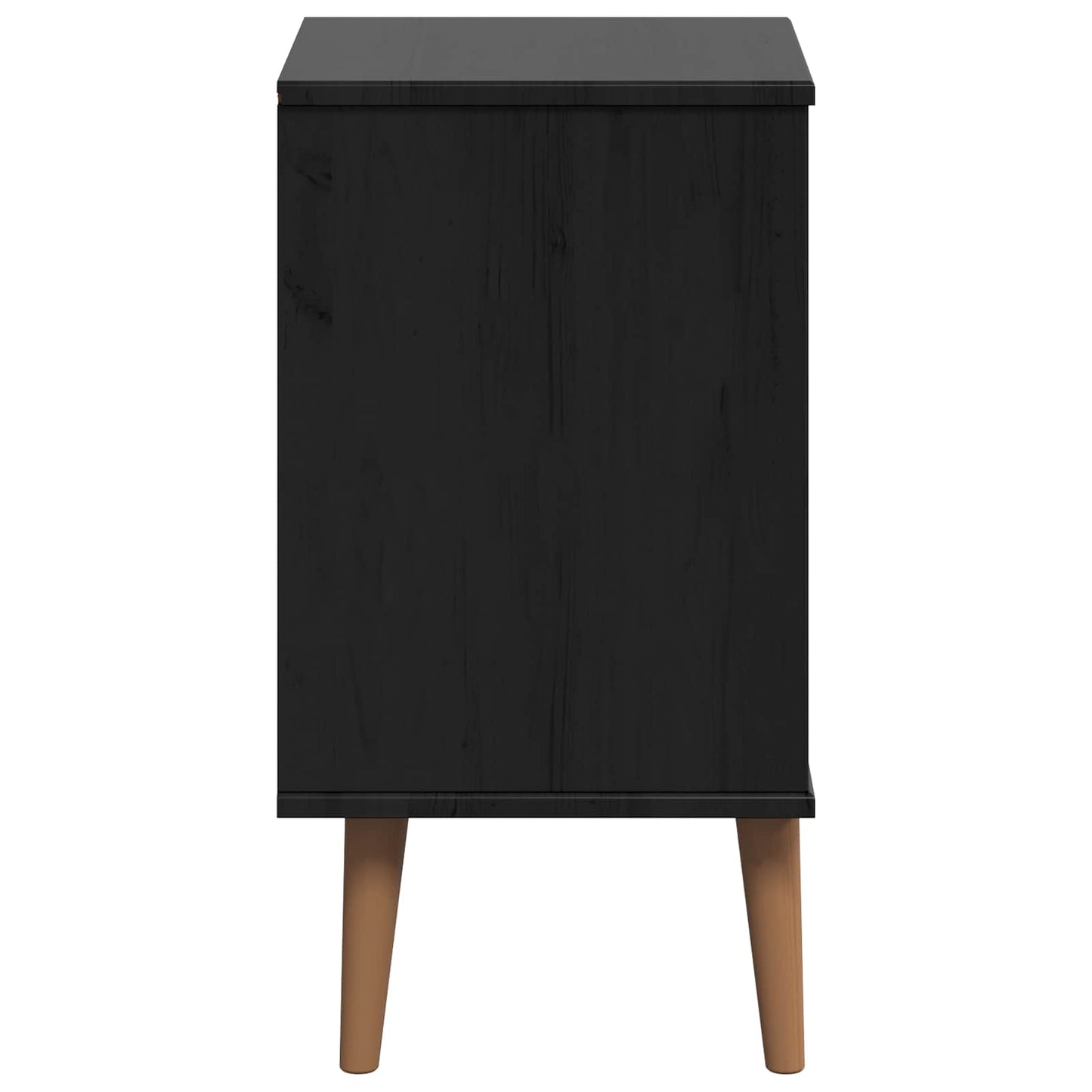 Bedside Cabinet MOLDE Black 40 x 35 x 65 cm Solid Pine Wood