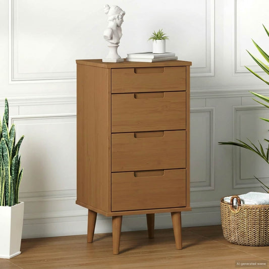 Chest of Drawers MOLDE Caramel 40 x 35 x 82 cm Solid Pine Wood