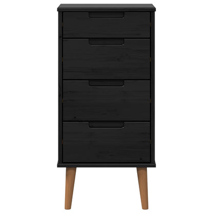 Chest of Drawers MOLDE Black 40 x 35 x 82 cm Solid Pine Wood