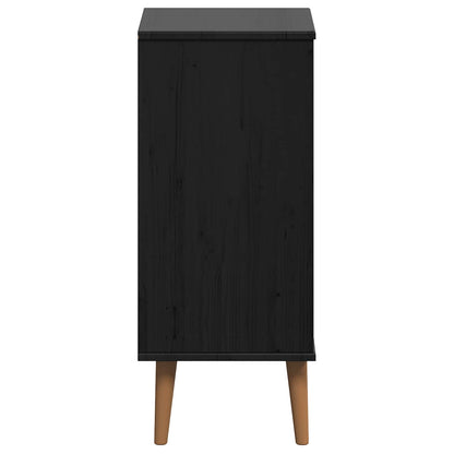 Chest of Drawers MOLDE Black 40 x 35 x 82 cm Solid Pine Wood