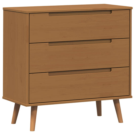 Chest of Drawers MOLDE Caramel 80 x 40 x 80 cm Solid Pine Wood