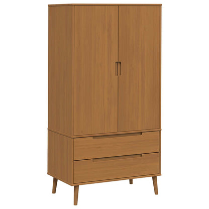 Wardrobe MOLDE Caramel 90 x 55 x 175 cm Solid Pine Wood