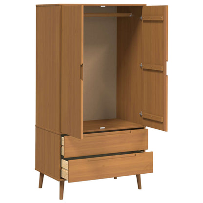 Wardrobe MOLDE Caramel 90 x 55 x 175 cm Solid Pine Wood