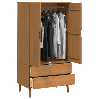 Wardrobe MOLDE Caramel 90 x 55 x 175 cm Solid Pine Wood