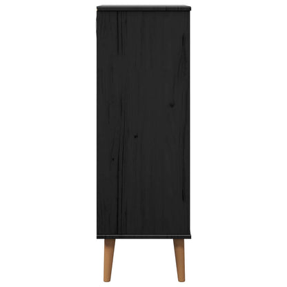 Shoe Cabinet MOLDE 59.5 x 35 x 103 cm Solid Pine Wood Black